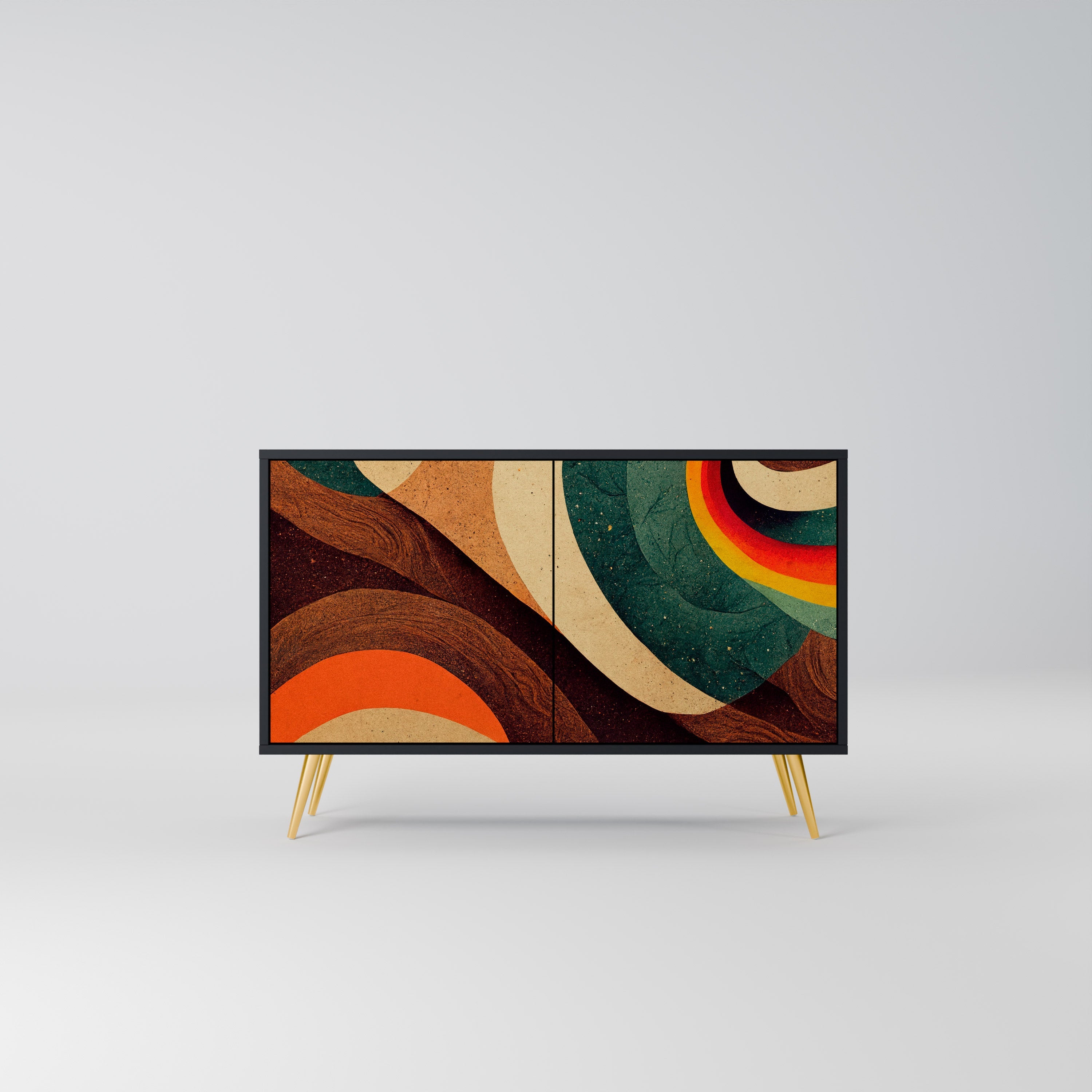 COLORFUL STRANDS Sideboard mit 2 Türen in Schwarz