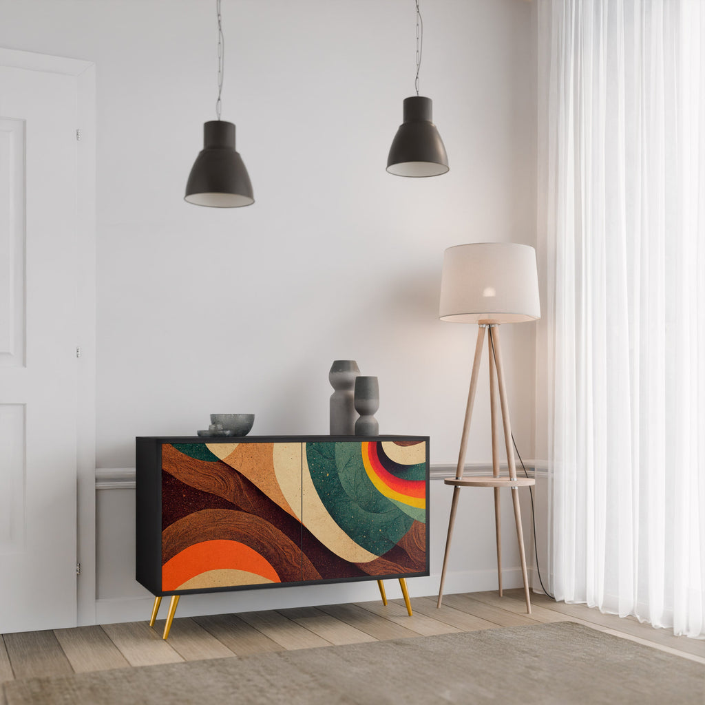 COLORFUL STRANDS Sideboard mit 2 Türen in Schwarz