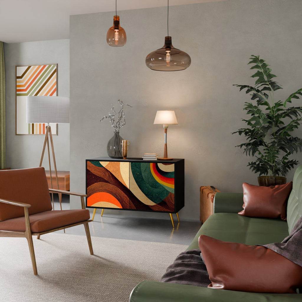 COLORFUL STRANDS Sideboard mit 2 Türen in Schwarz