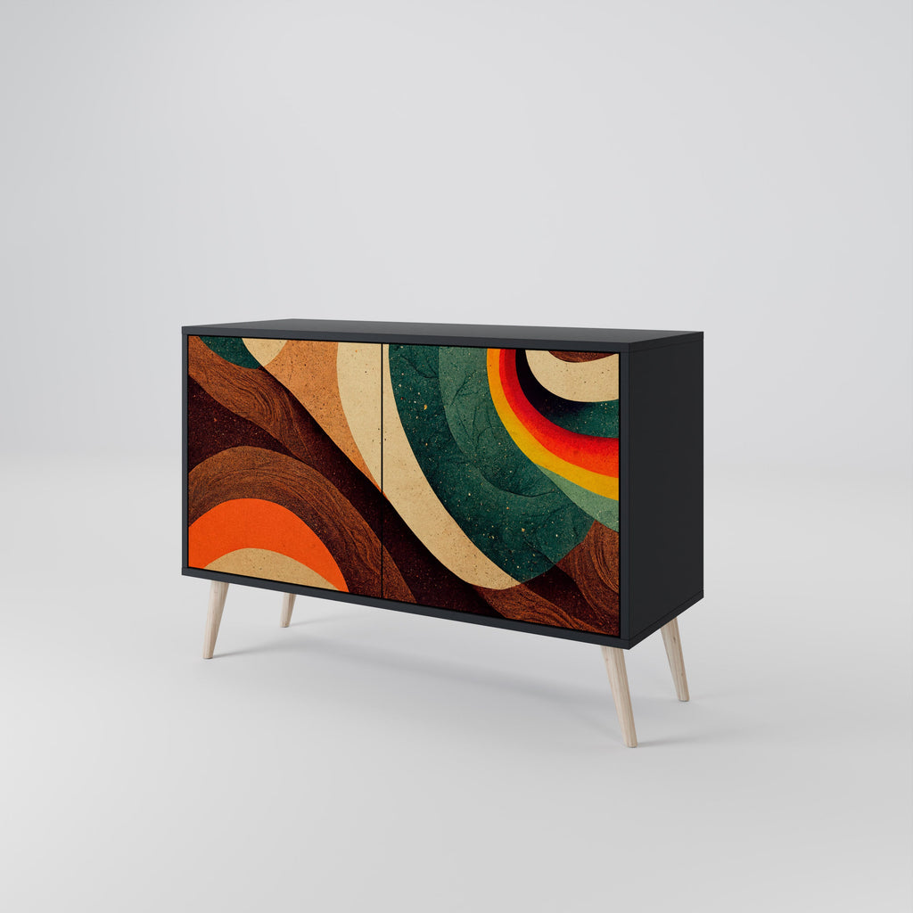 COLORFUL STRANDS Sideboard mit 2 Türen in Schwarz