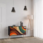 COLORFUL STRANDS Sideboard mit 2 Türen in Schwarz