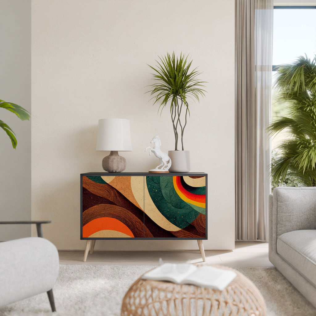 COLORFUL STRANDS Sideboard mit 2 Türen in Schwarz