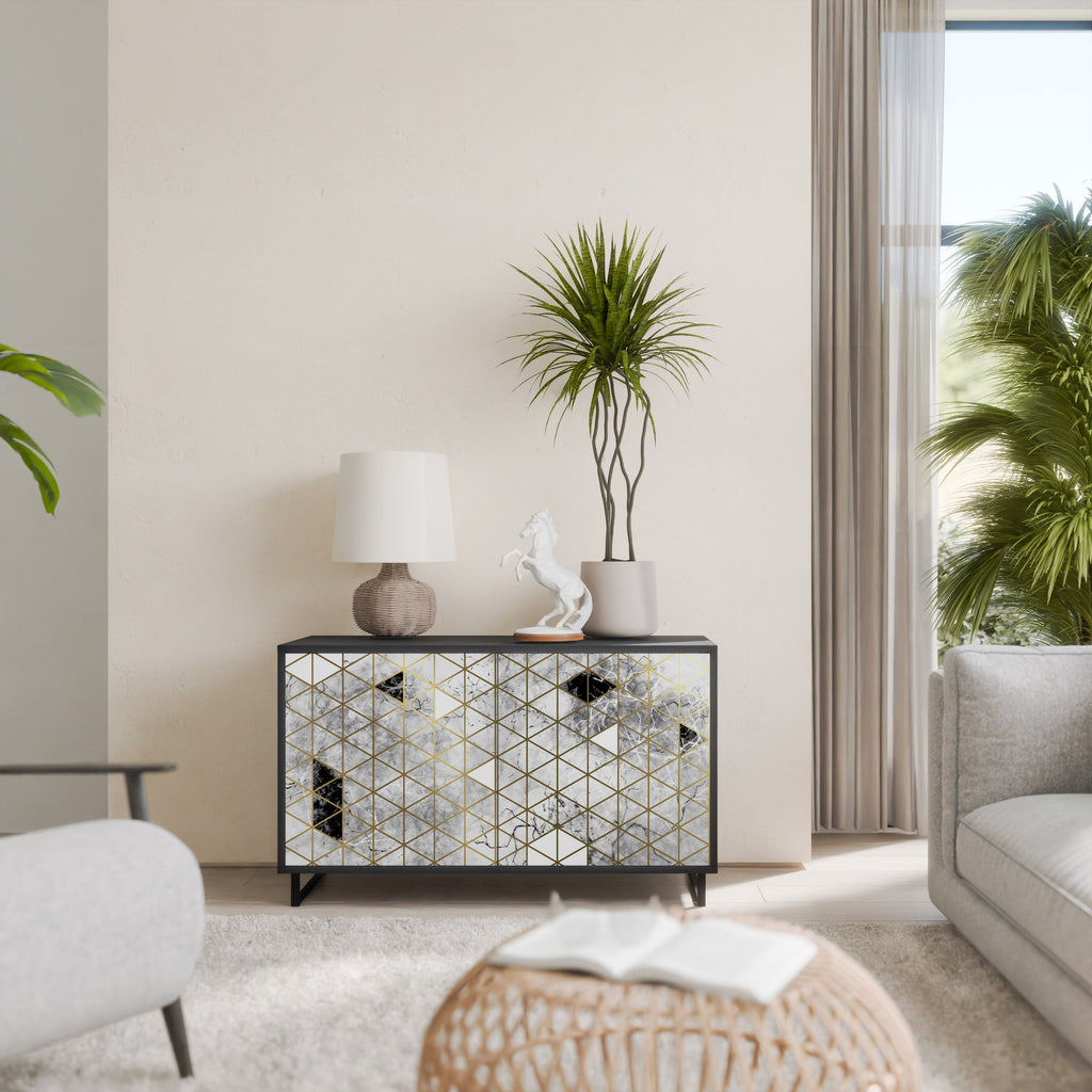 ASHEN ARIA Sideboard mit 2 Türen in Schwarz