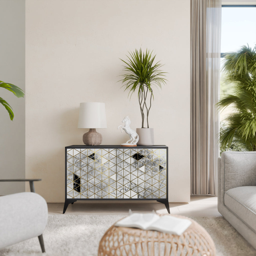 ASHEN ARIA Sideboard mit 2 Türen in Schwarz