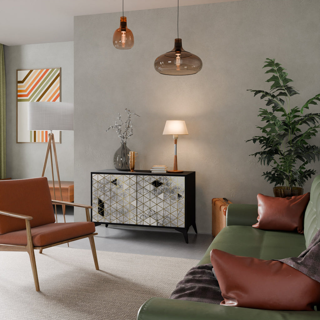 ASHEN ARIA Sideboard mit 2 Türen in Schwarz