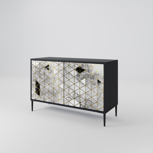 ASHEN ARIA Sideboard mit 2 Türen in Schwarz