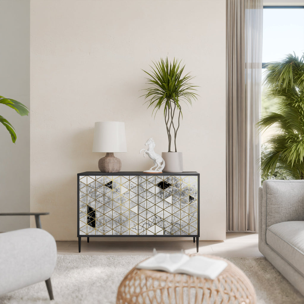 ASHEN ARIA Sideboard mit 2 Türen in Schwarz