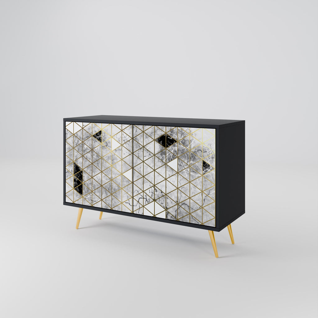 ASHEN ARIA Sideboard mit 2 Türen in Schwarz