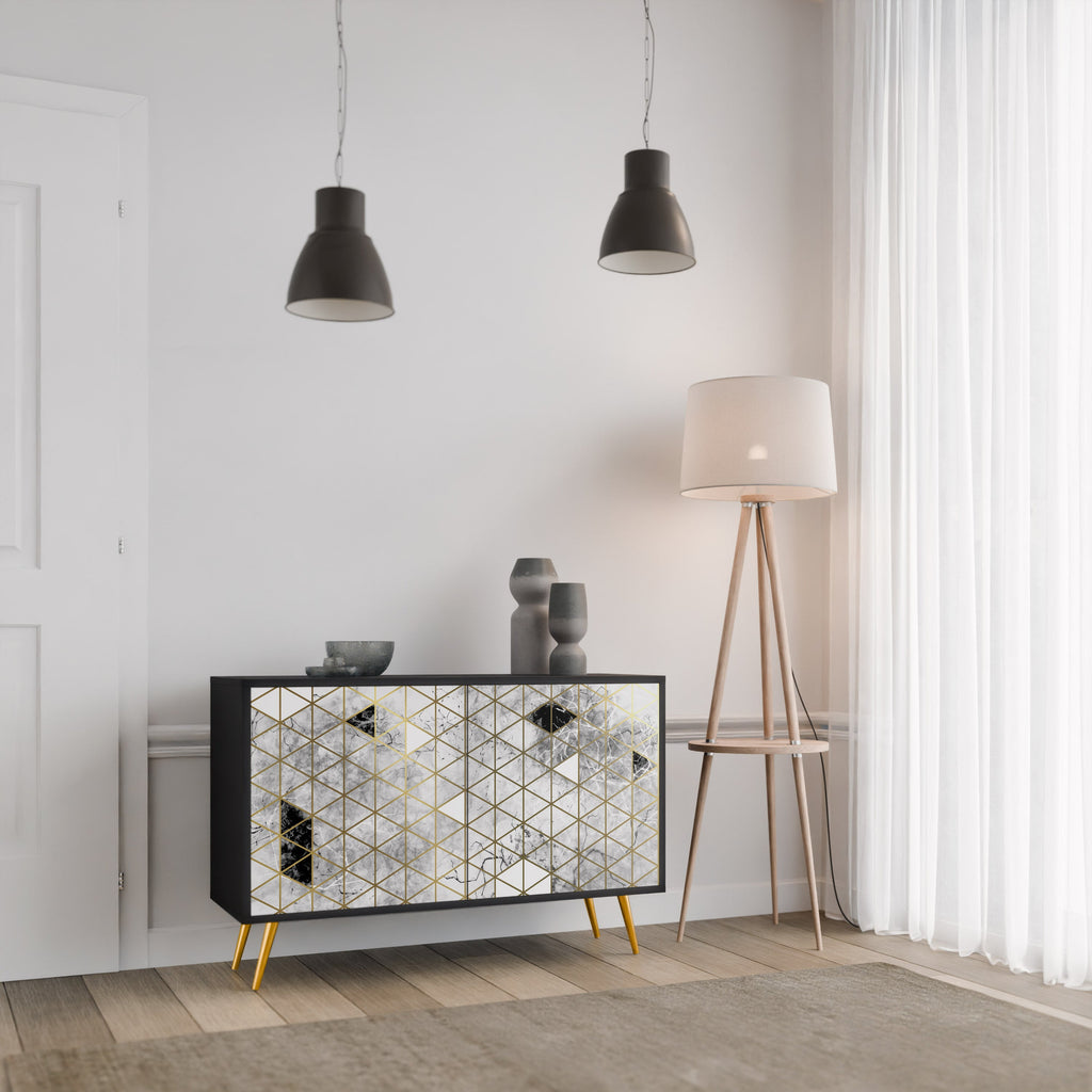 ASHEN ARIA Sideboard mit 2 Türen in Schwarz