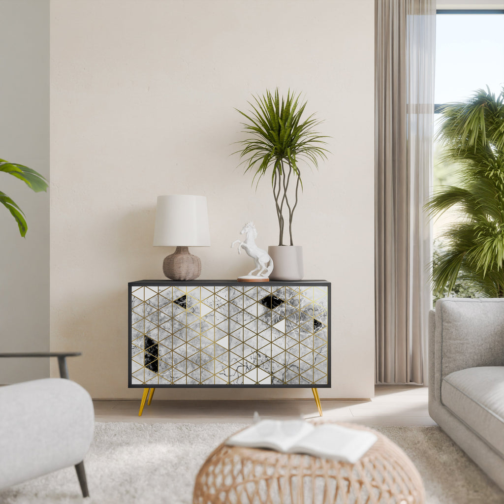 ASHEN ARIA Sideboard mit 2 Türen in Schwarz