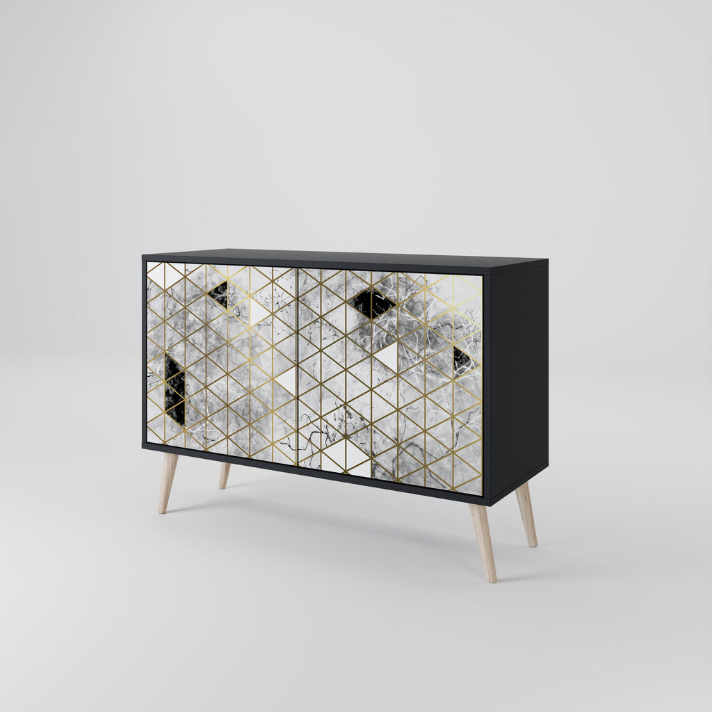 ASHEN ARIA Sideboard mit 2 Türen in Schwarz