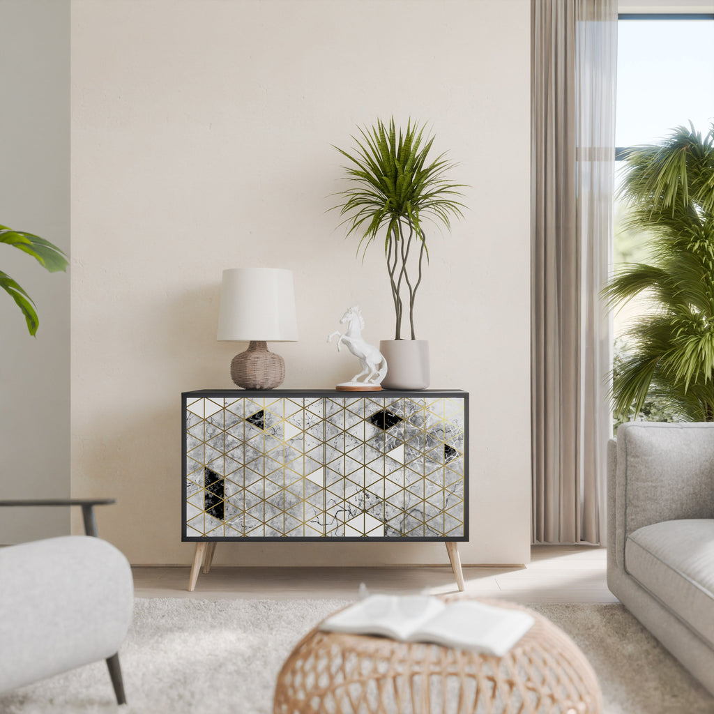 ASHEN ARIA Sideboard mit 2 Türen in Schwarz