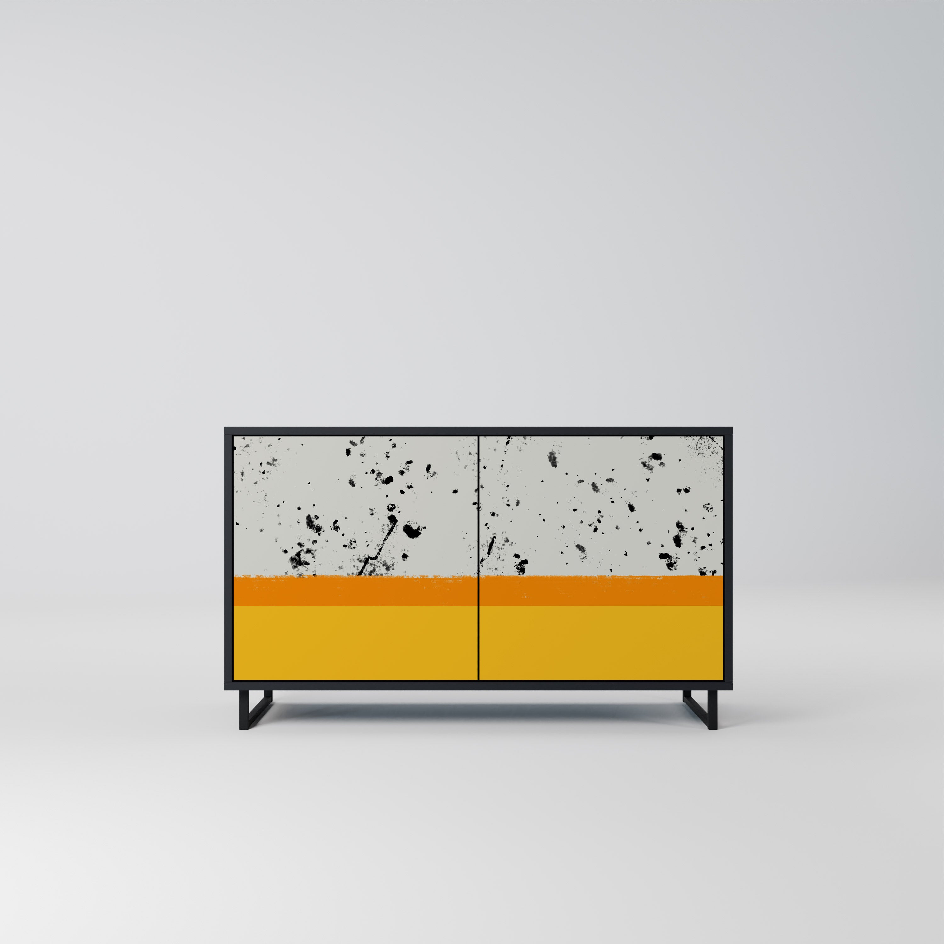 DYED BY ORANGE Sideboard mit 2 Türen in Schwarz
