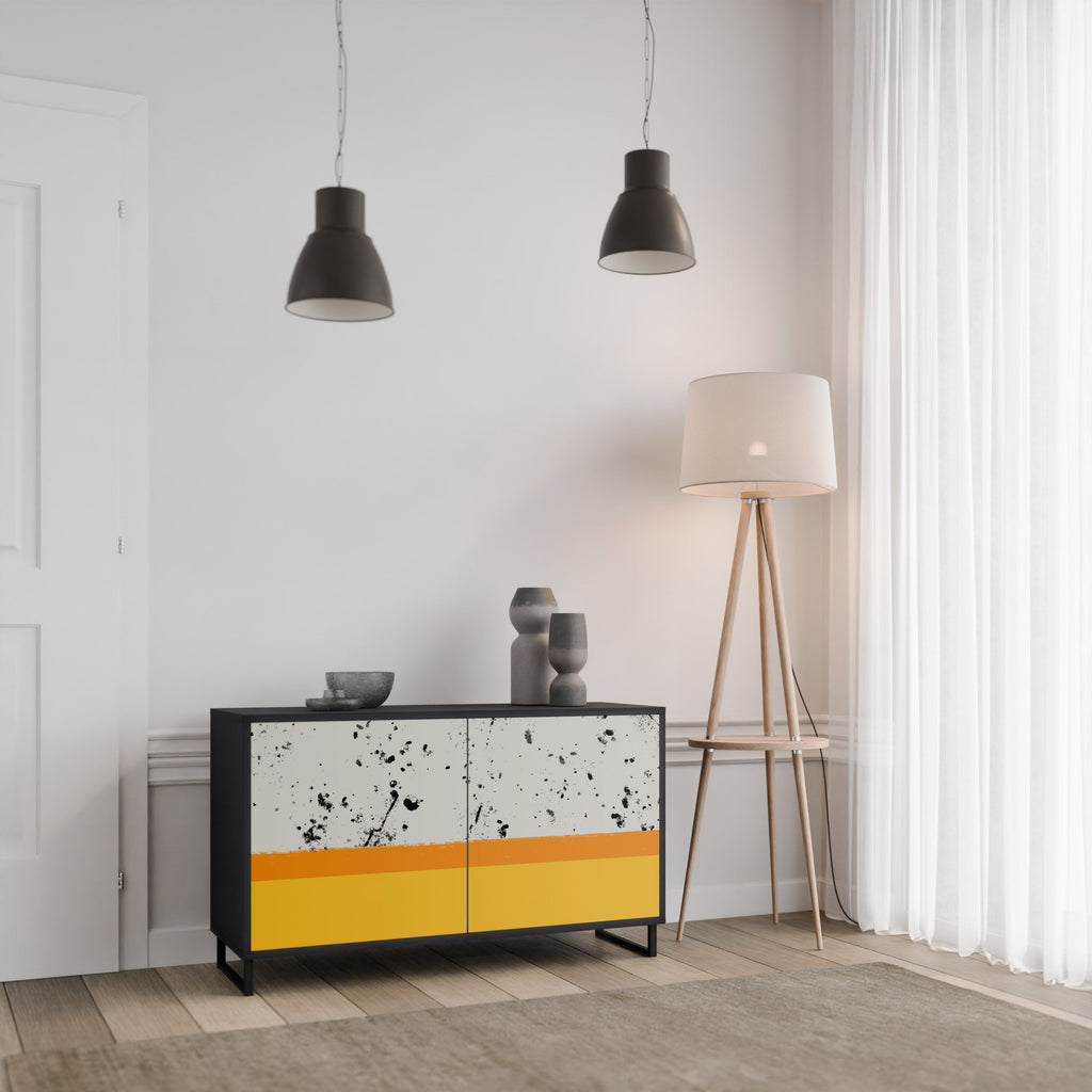 DYED BY ORANGE Sideboard mit 2 Türen in Schwarz