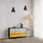 DYED BY ORANGE Sideboard mit 2 Türen in Schwarz