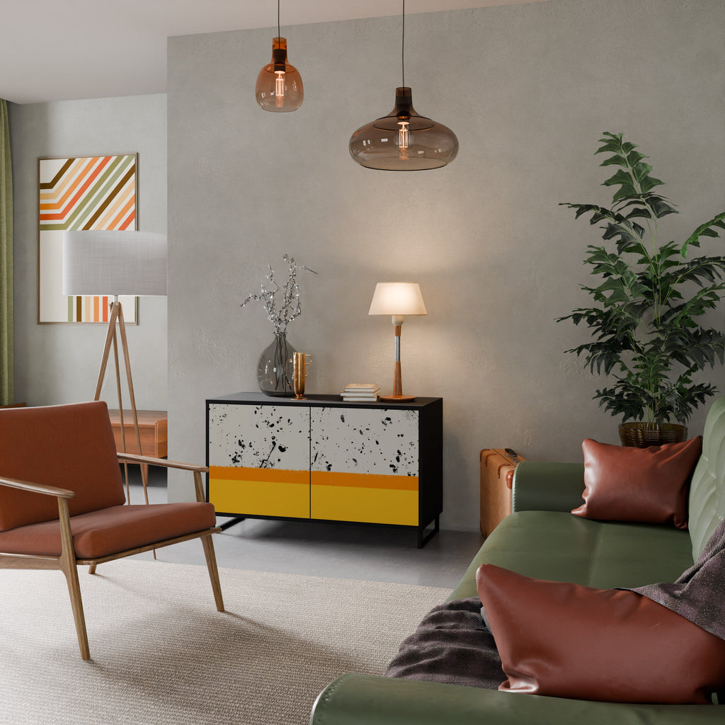 DYED BY ORANGE Sideboard mit 2 Türen in Schwarz