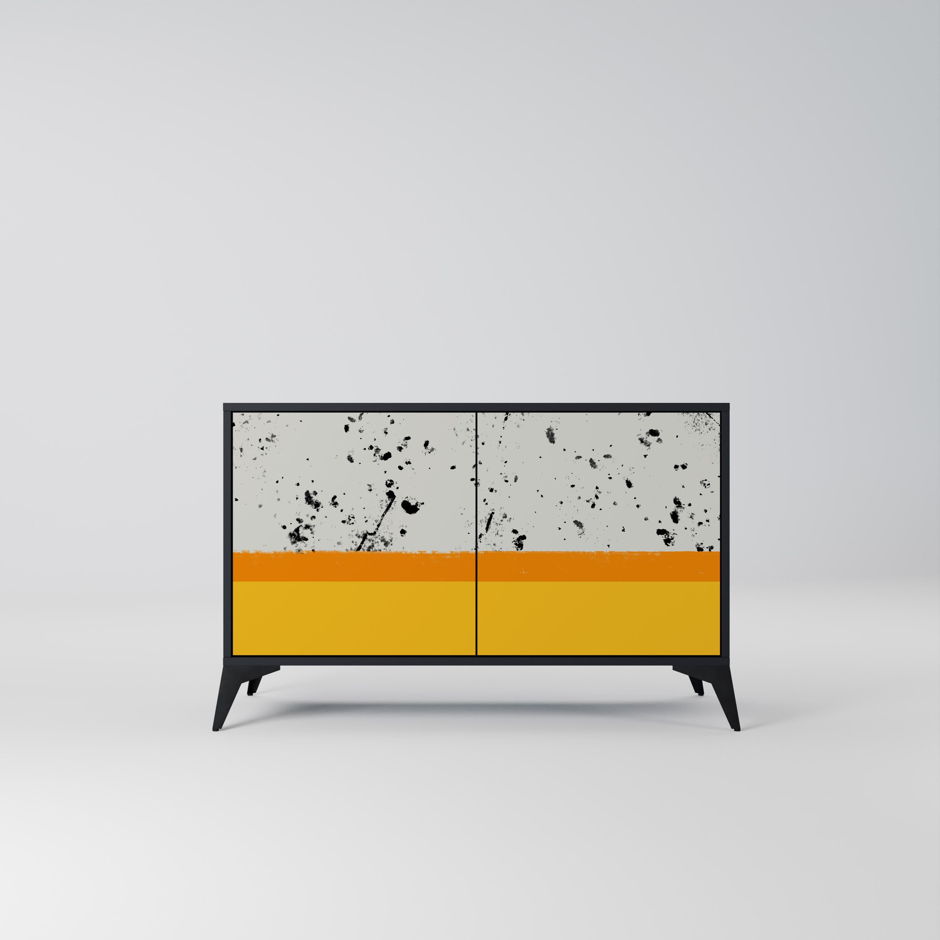 DYED BY ORANGE Sideboard mit 2 Türen in Schwarz