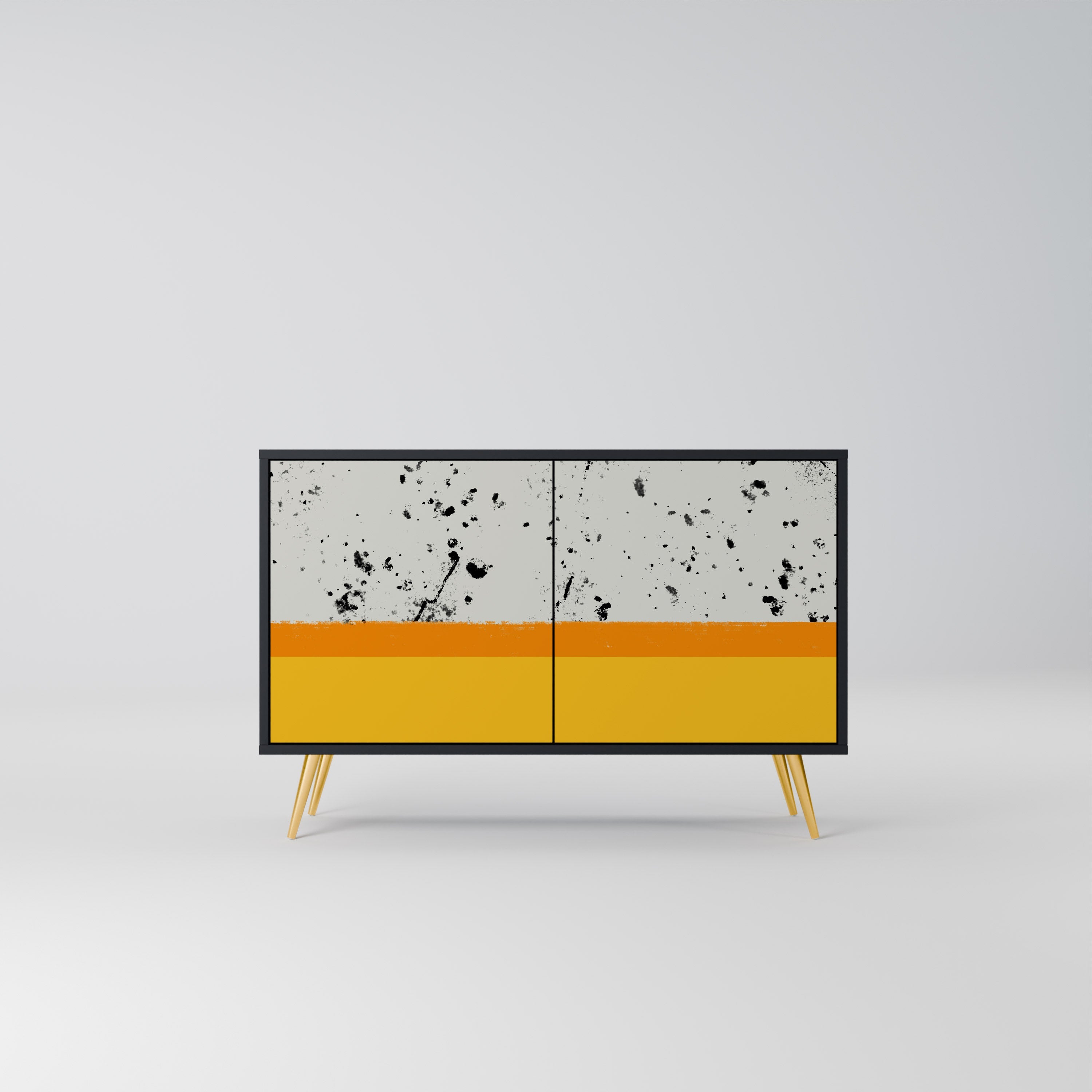 DYED BY ORANGE Sideboard mit 2 Türen in Schwarz