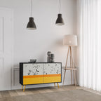 DYED BY ORANGE Sideboard mit 2 Türen in Schwarz