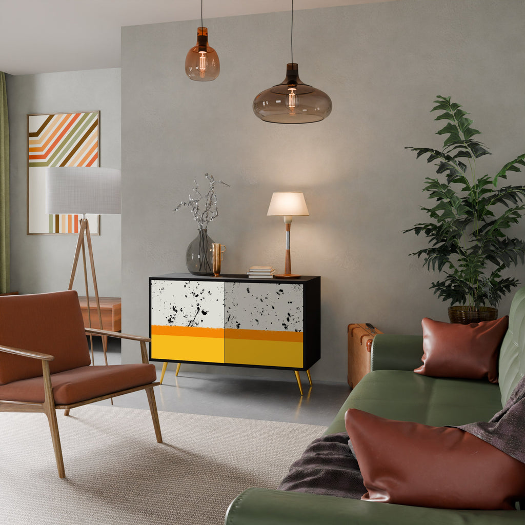 DYED BY ORANGE Sideboard mit 2 Türen in Schwarz