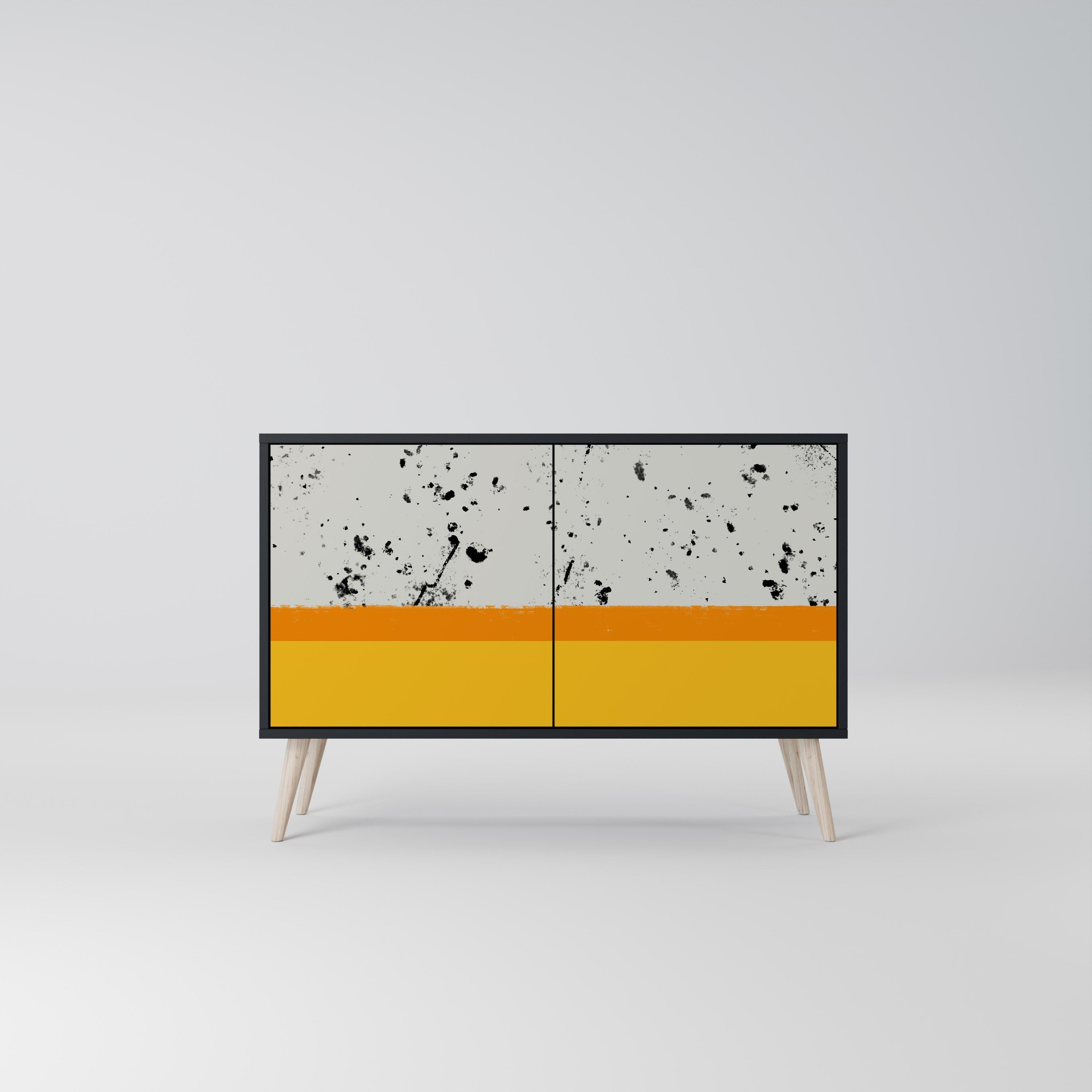 DYED BY ORANGE Sideboard mit 2 Türen in Schwarz