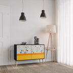 DYED BY ORANGE Sideboard mit 2 Türen in Schwarz