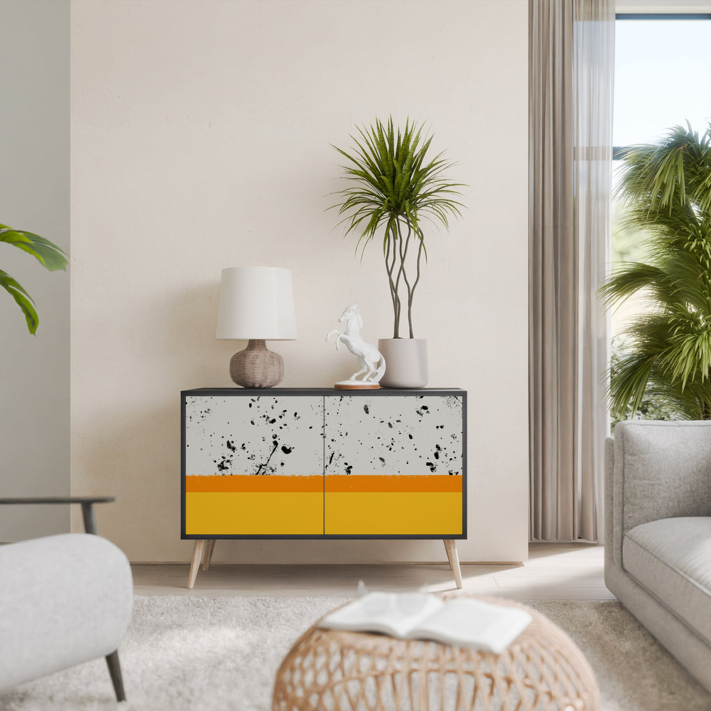 DYED BY ORANGE Sideboard mit 2 Türen in Schwarz