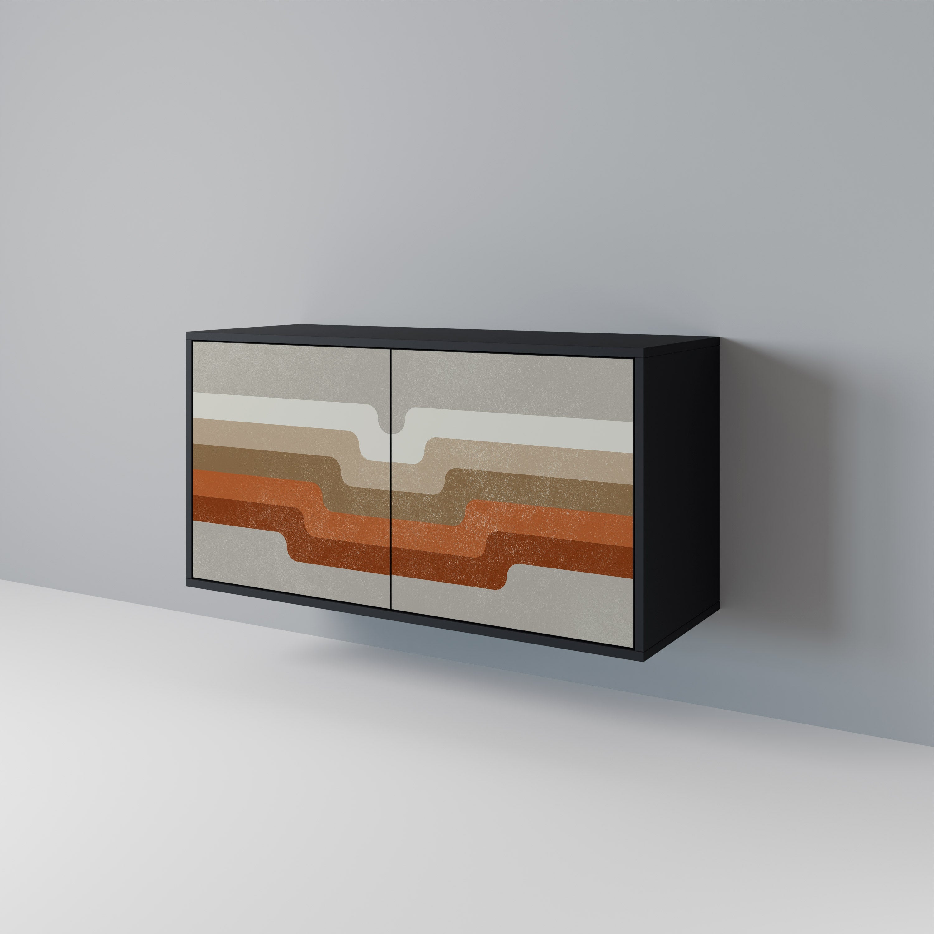 PECULIAR TRAIL Sideboard mit 2 Türen in Schwarz