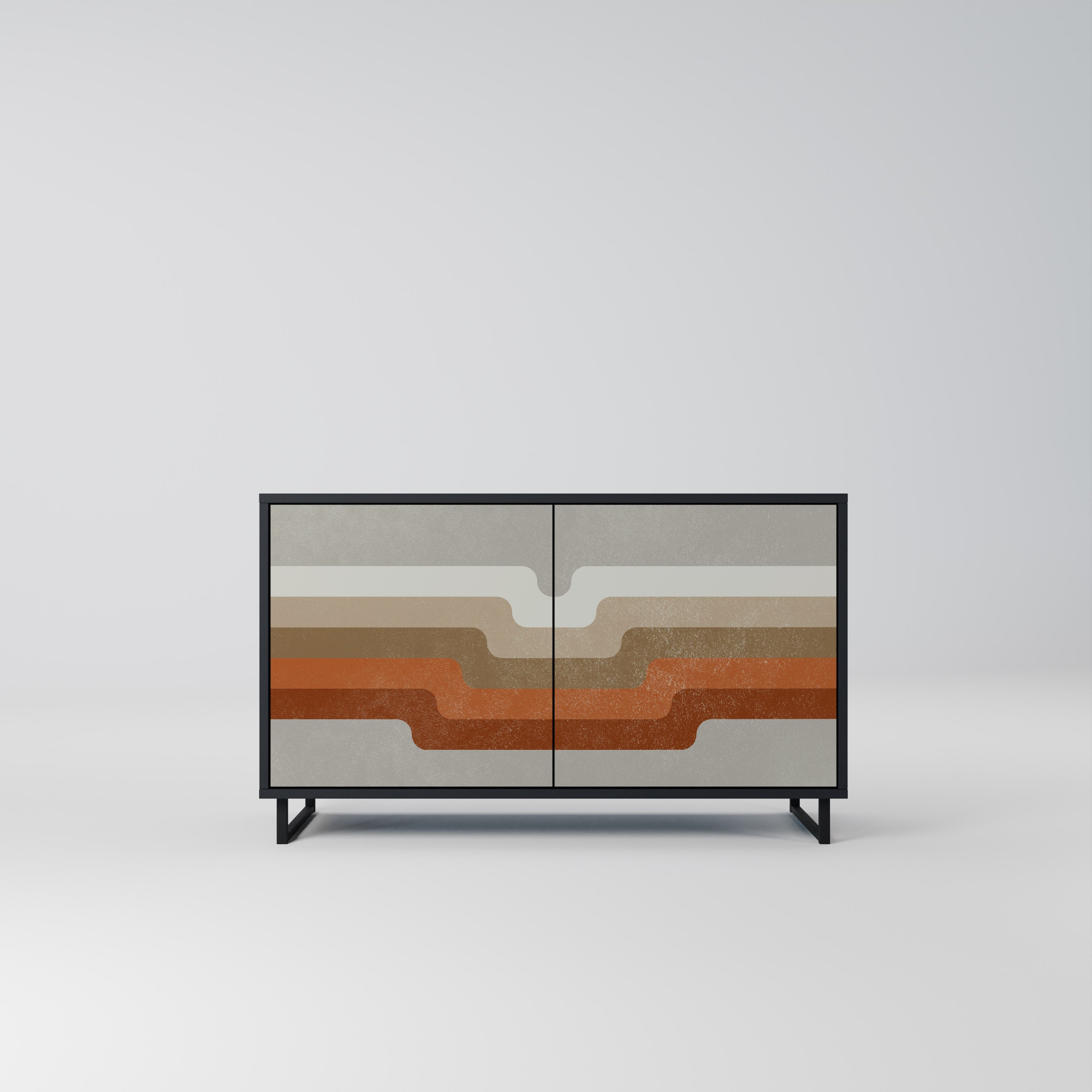 PECULIAR TRAIL Sideboard mit 2 Türen in Schwarz