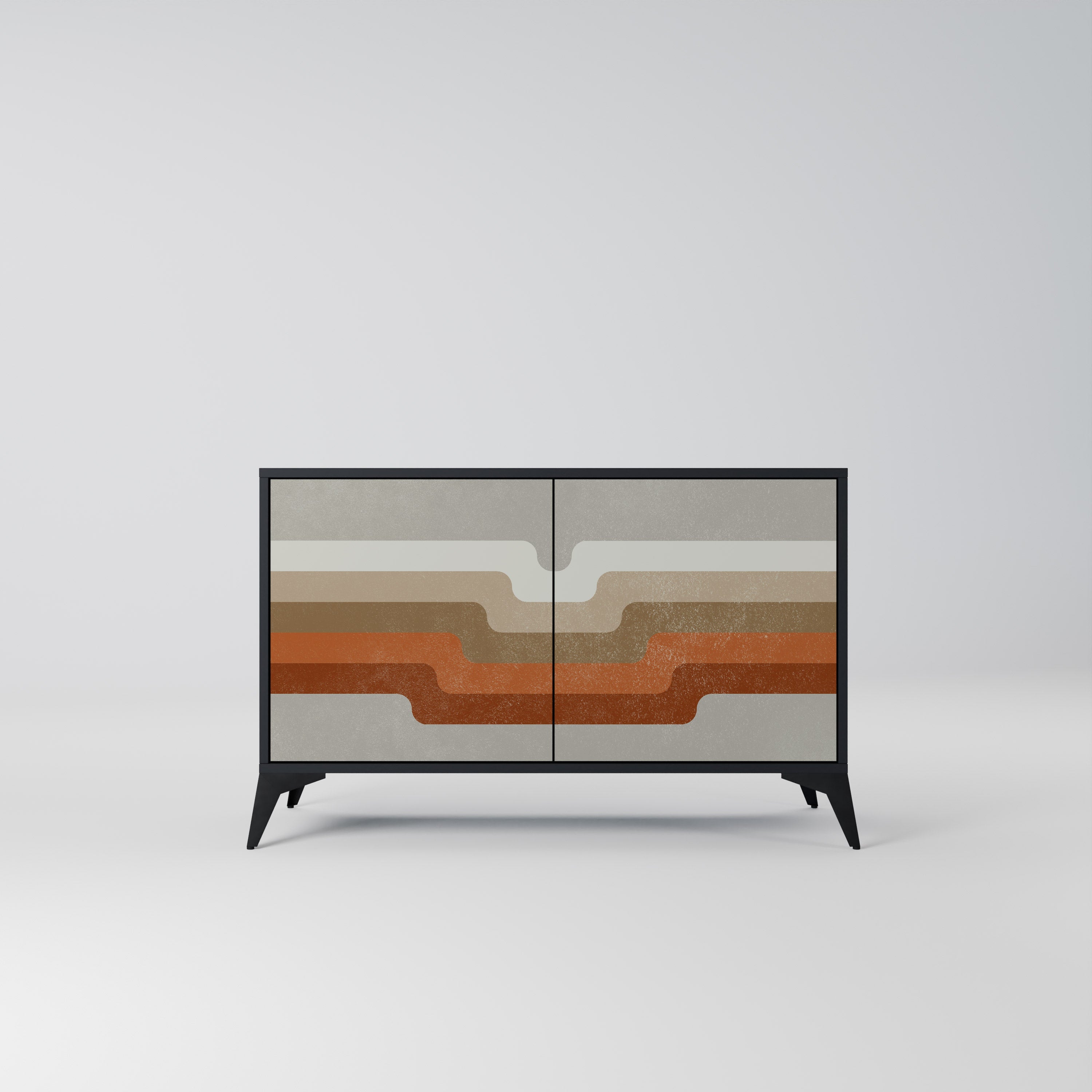 PECULIAR TRAIL Sideboard mit 2 Türen in Schwarz