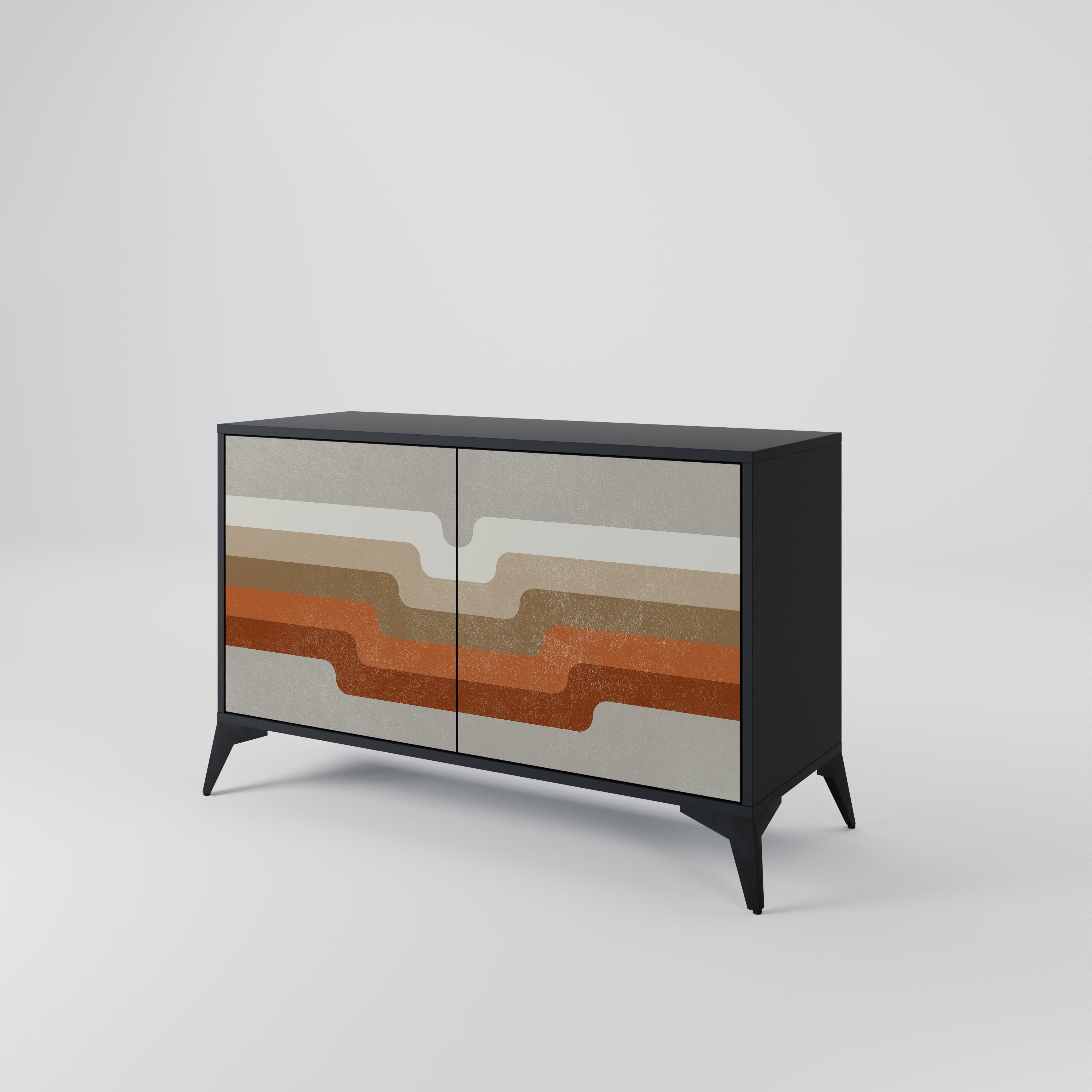 PECULIAR TRAIL Sideboard mit 2 Türen in Schwarz