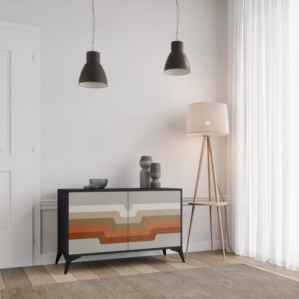 PECULIAR TRAIL Sideboard mit 2 Türen in Schwarz