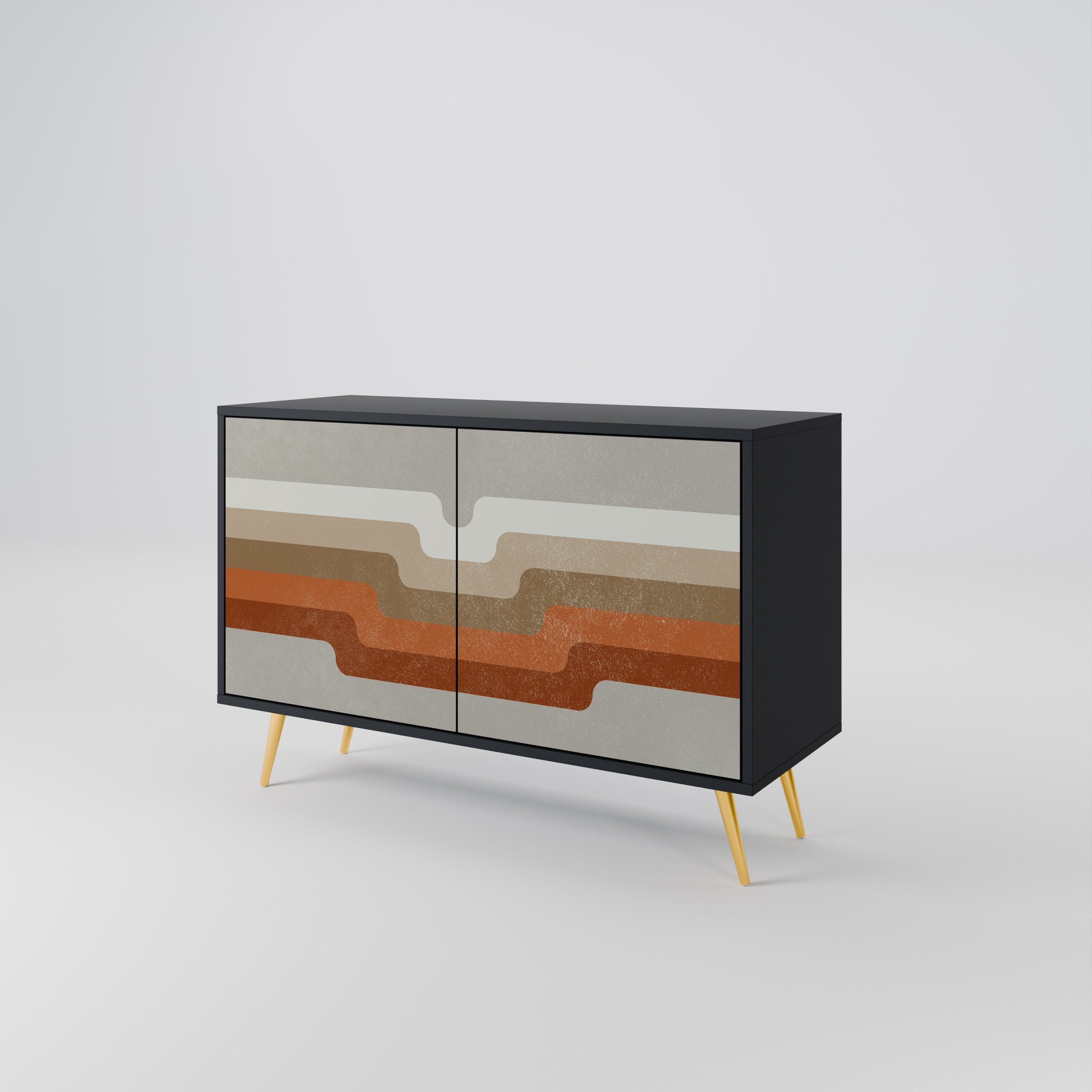 PECULIAR TRAIL Sideboard mit 2 Türen in Schwarz