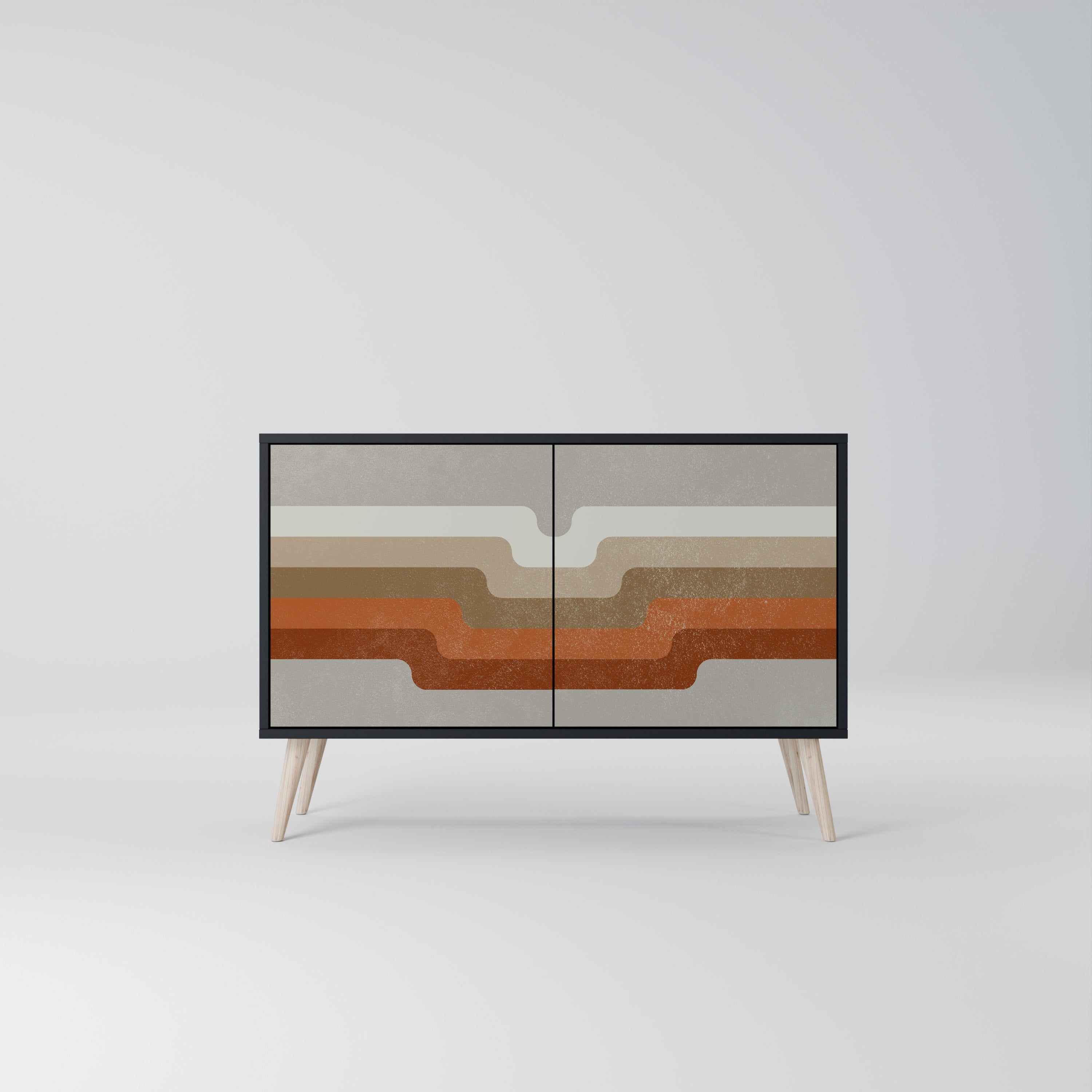 PECULIAR TRAIL Sideboard mit 2 Türen in Schwarz