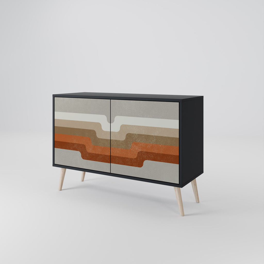 PECULIAR TRAIL Sideboard mit 2 Türen in Schwarz