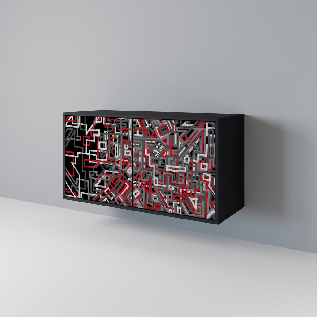 BROKEN LINES Sideboard mit 2 Türen in Schwarz