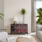 BROKEN LINES Sideboard mit 2 Türen in Schwarz