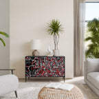 BROKEN LINES Sideboard mit 2 Türen in Schwarz