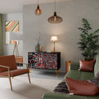 BROKEN LINES Sideboard mit 2 Türen in Schwarz