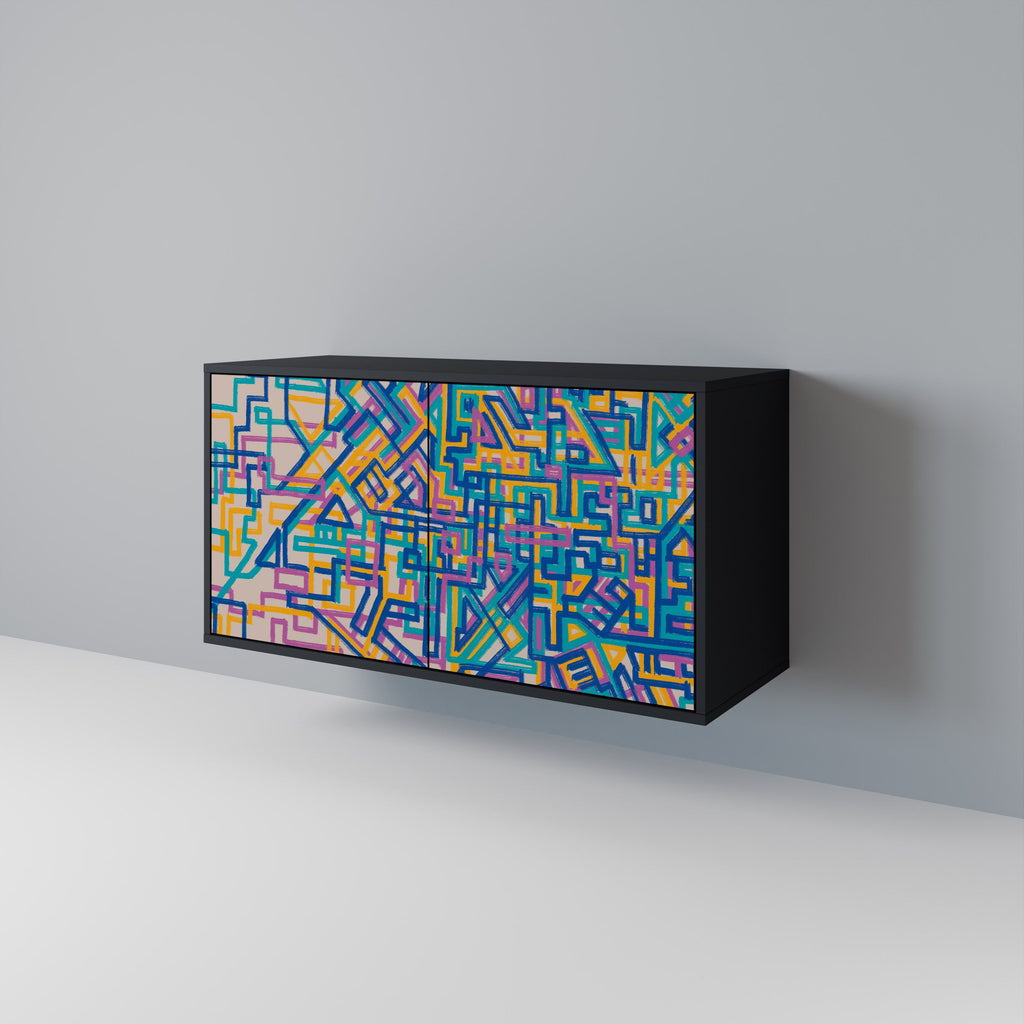 MEMORIES MAP Sideboard mit 2 Türen in Schwarz