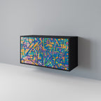 MEMORIES MAP Sideboard mit 2 Türen in Schwarz