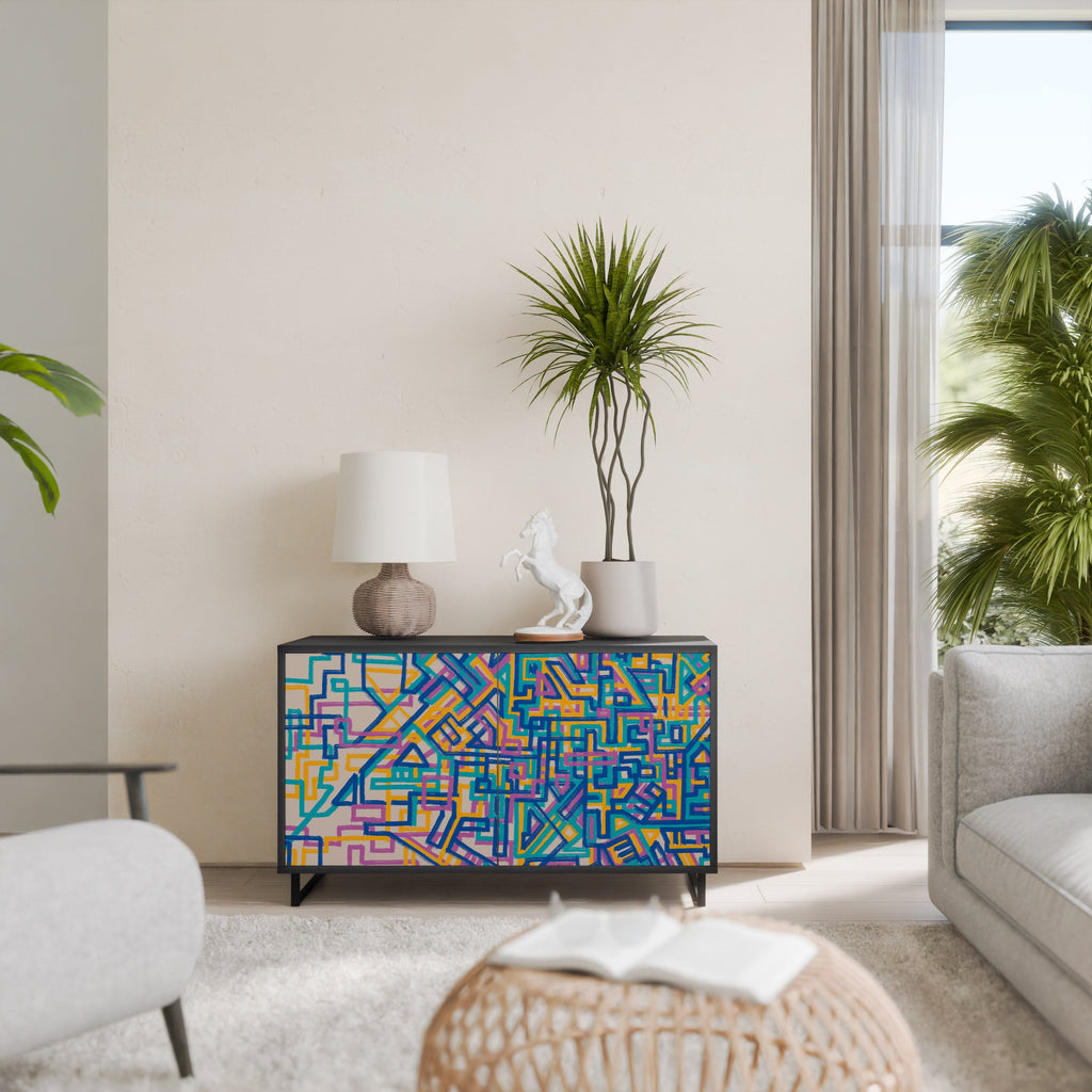 MEMORIES MAP Sideboard mit 2 Türen in Schwarz