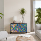 MEMORIES MAP Sideboard mit 2 Türen in Schwarz