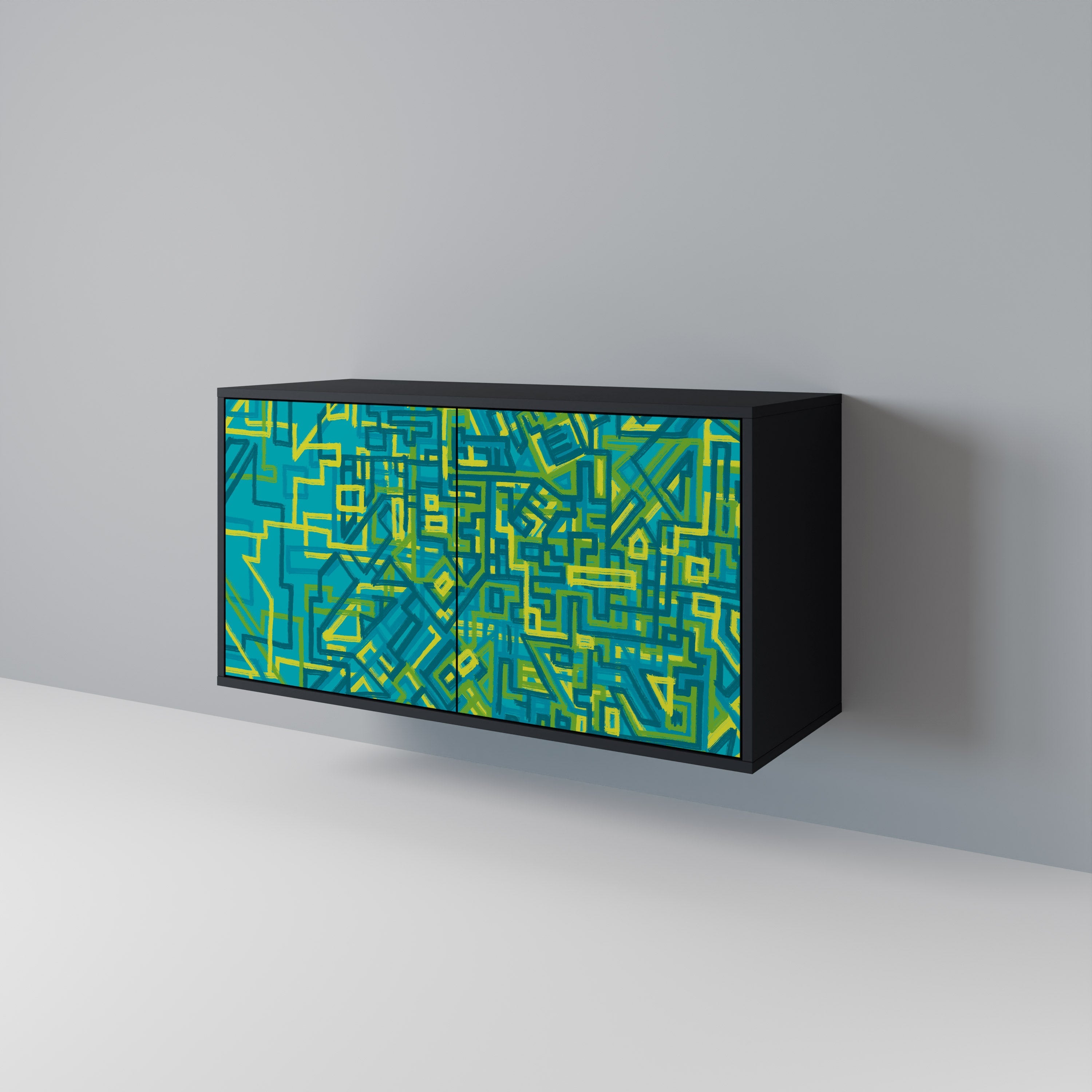 NOSTALGIC MEMORIES Sideboard mit 2 Türen in Schwarz