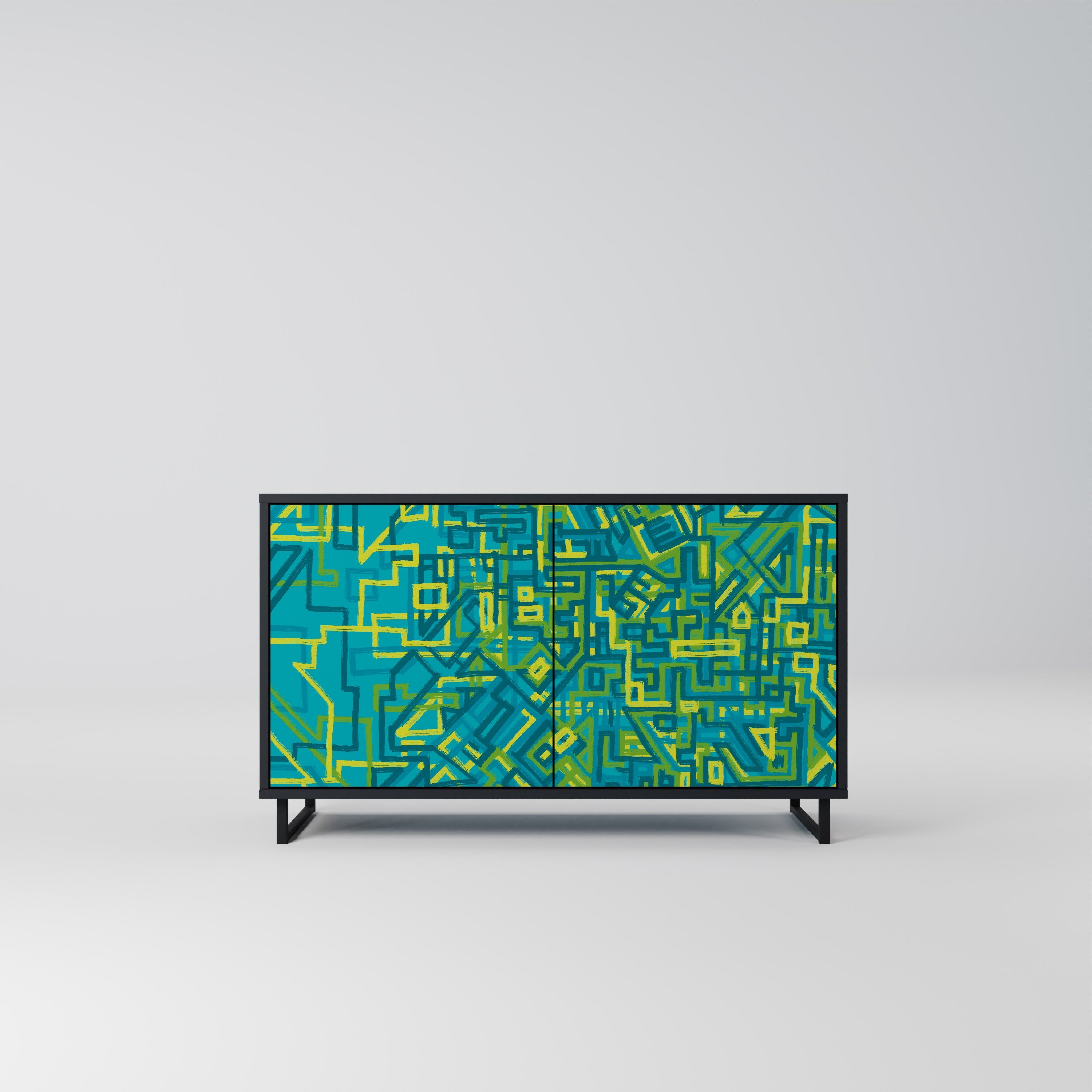 NOSTALGIC MEMORIES Sideboard mit 2 Türen in Schwarz