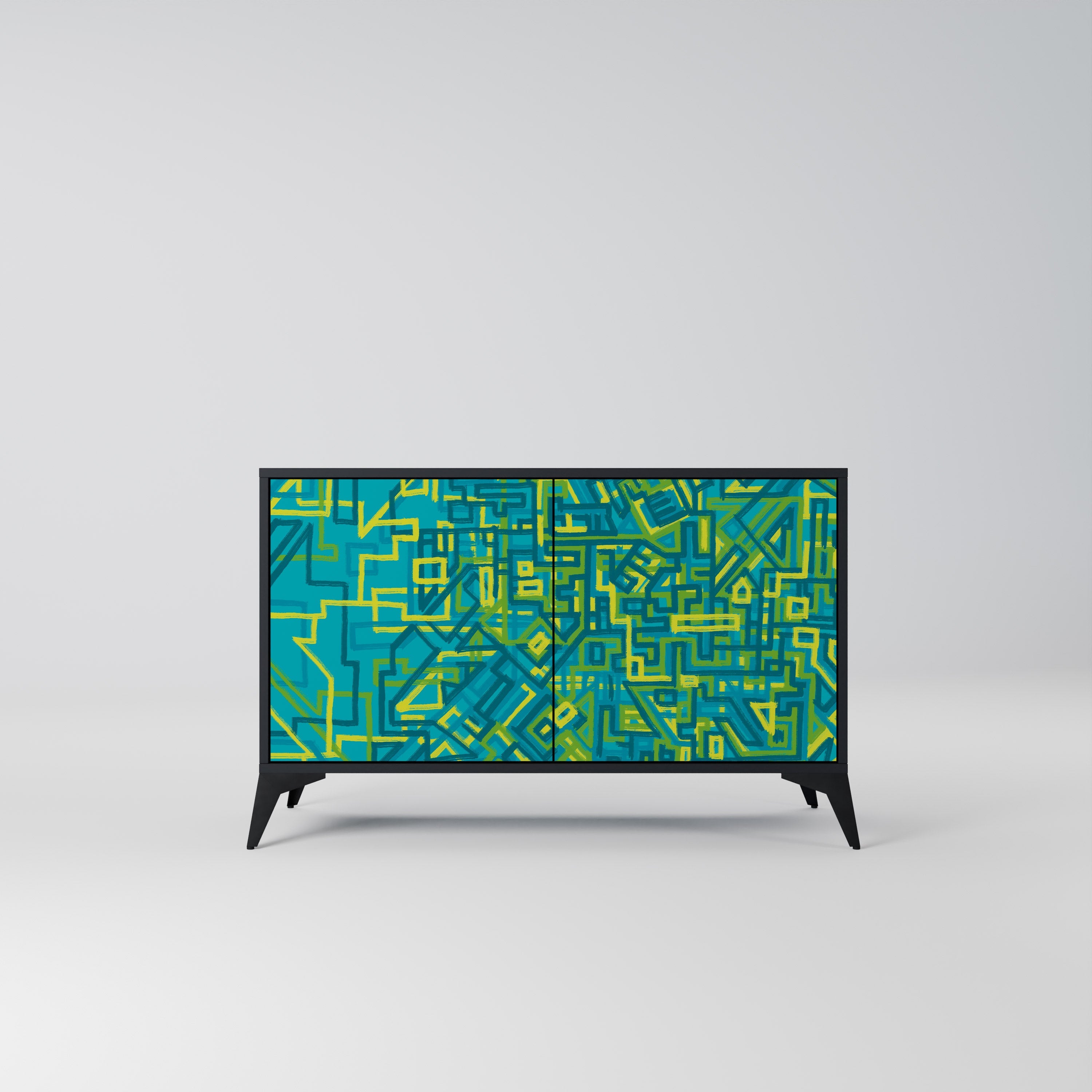 NOSTALGIC MEMORIES Sideboard mit 2 Türen in Schwarz