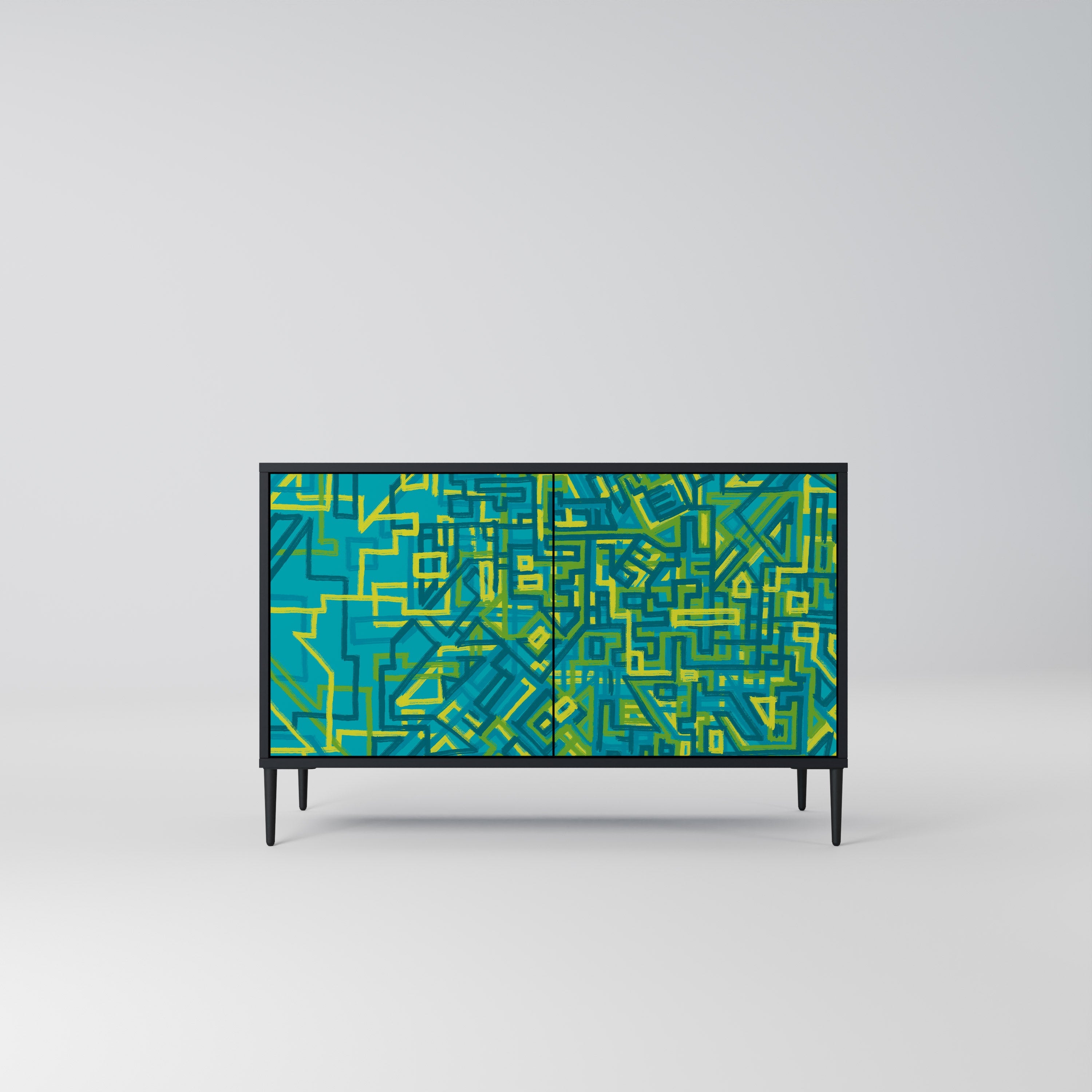 NOSTALGIC MEMORIES Sideboard mit 2 Türen in Schwarz