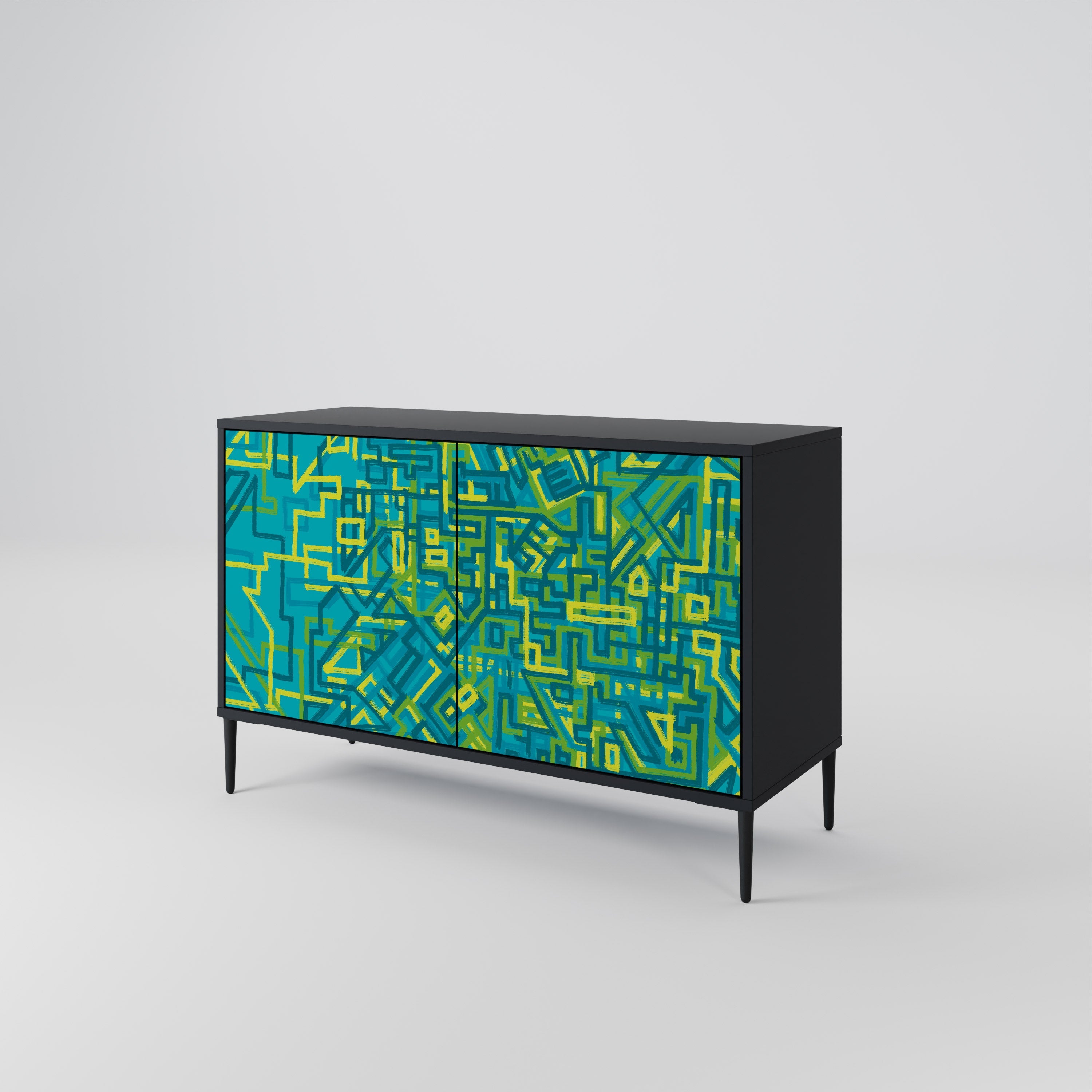 NOSTALGIC MEMORIES Sideboard mit 2 Türen in Schwarz