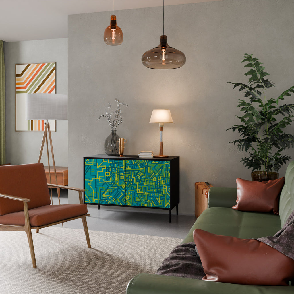 NOSTALGIC MEMORIES Sideboard mit 2 Türen in Schwarz