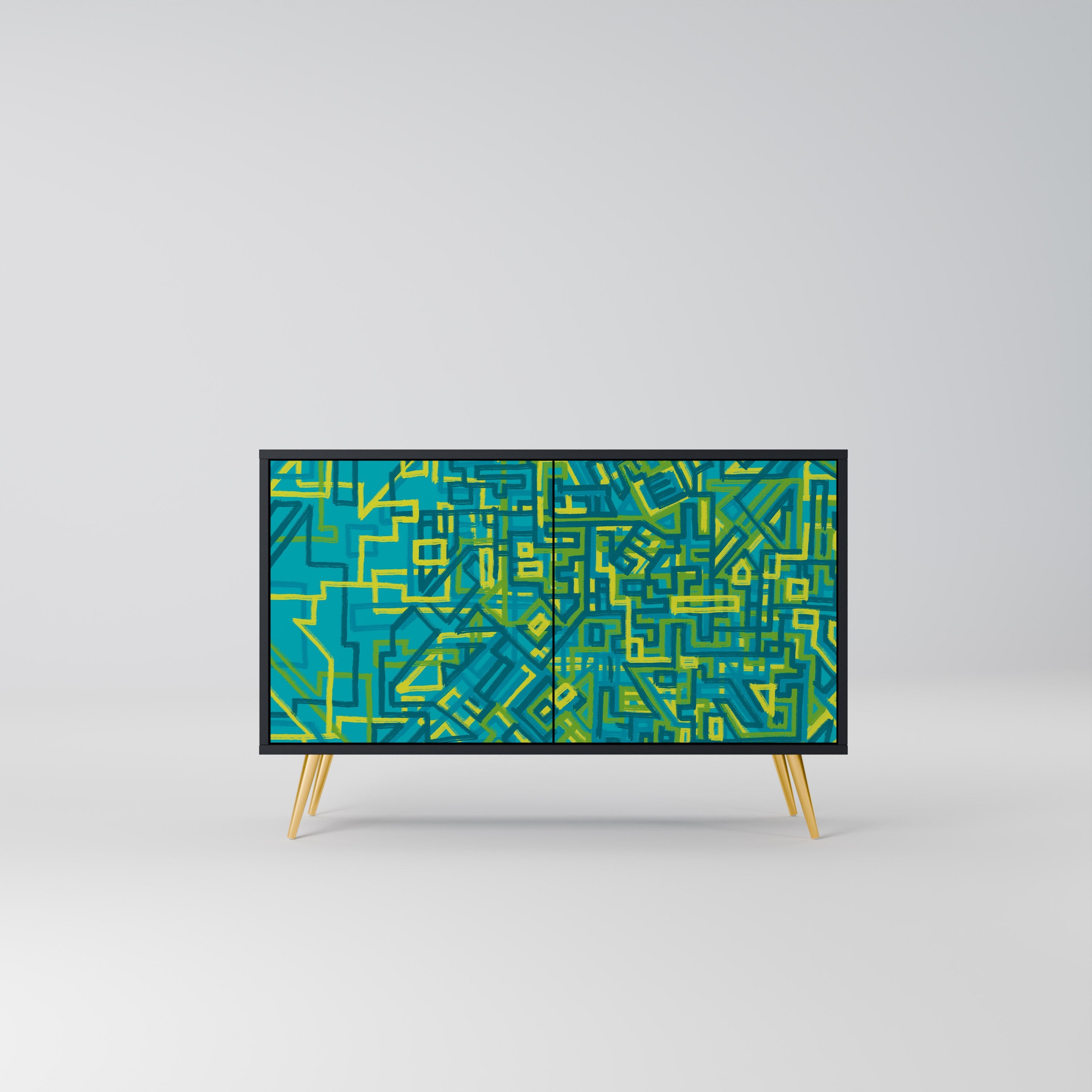 NOSTALGIC MEMORIES Sideboard mit 2 Türen in Schwarz